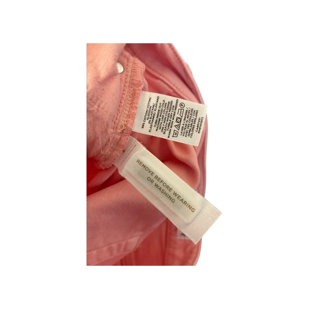 LOFT Marisa‎ Fit Cropped Straight Leg Jeans Peach Coral Color Size 29x8